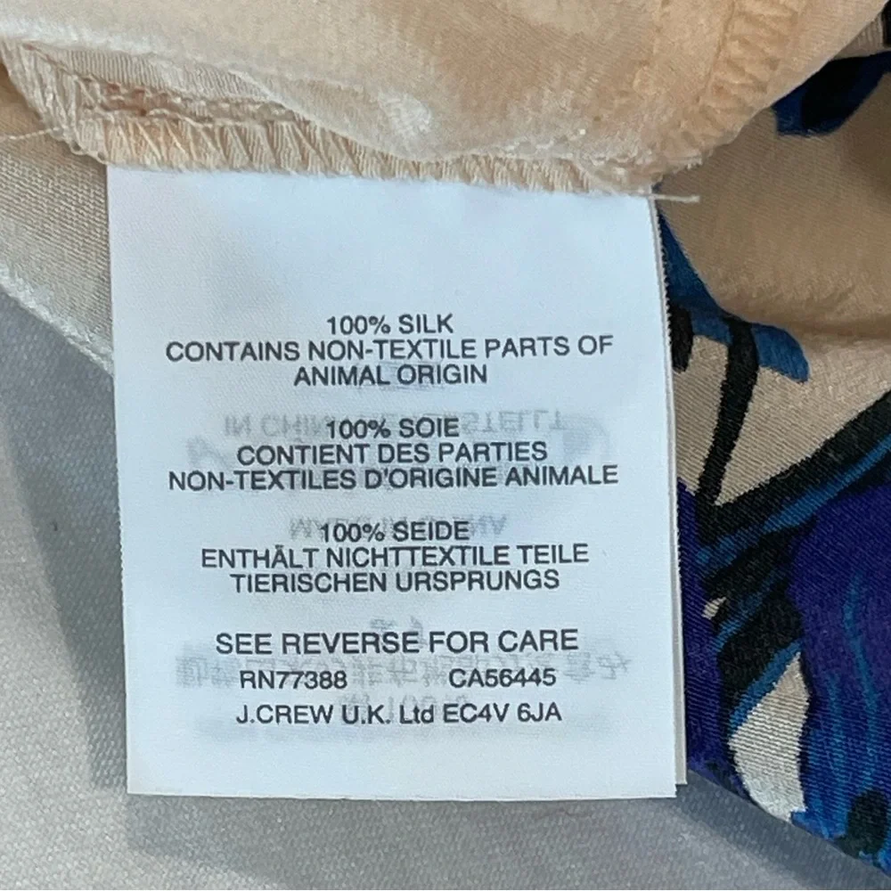J.Crew | 100% Silk Floral Top | 8